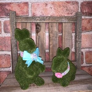 Moss Bunnies tiered tray spring Easter farmhouse decor